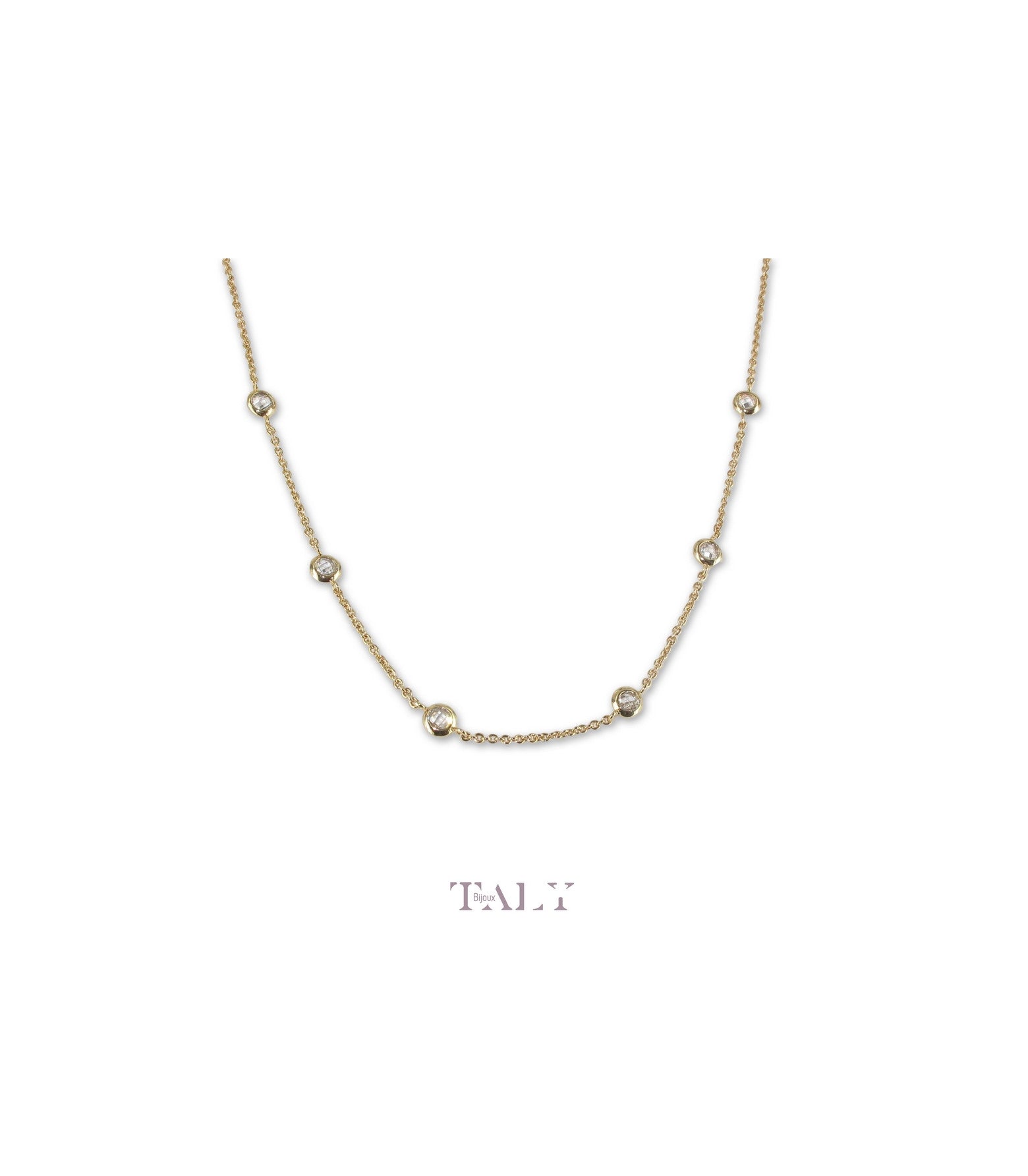 NEW CZ ENCLOSED CHAIN NECKLACE