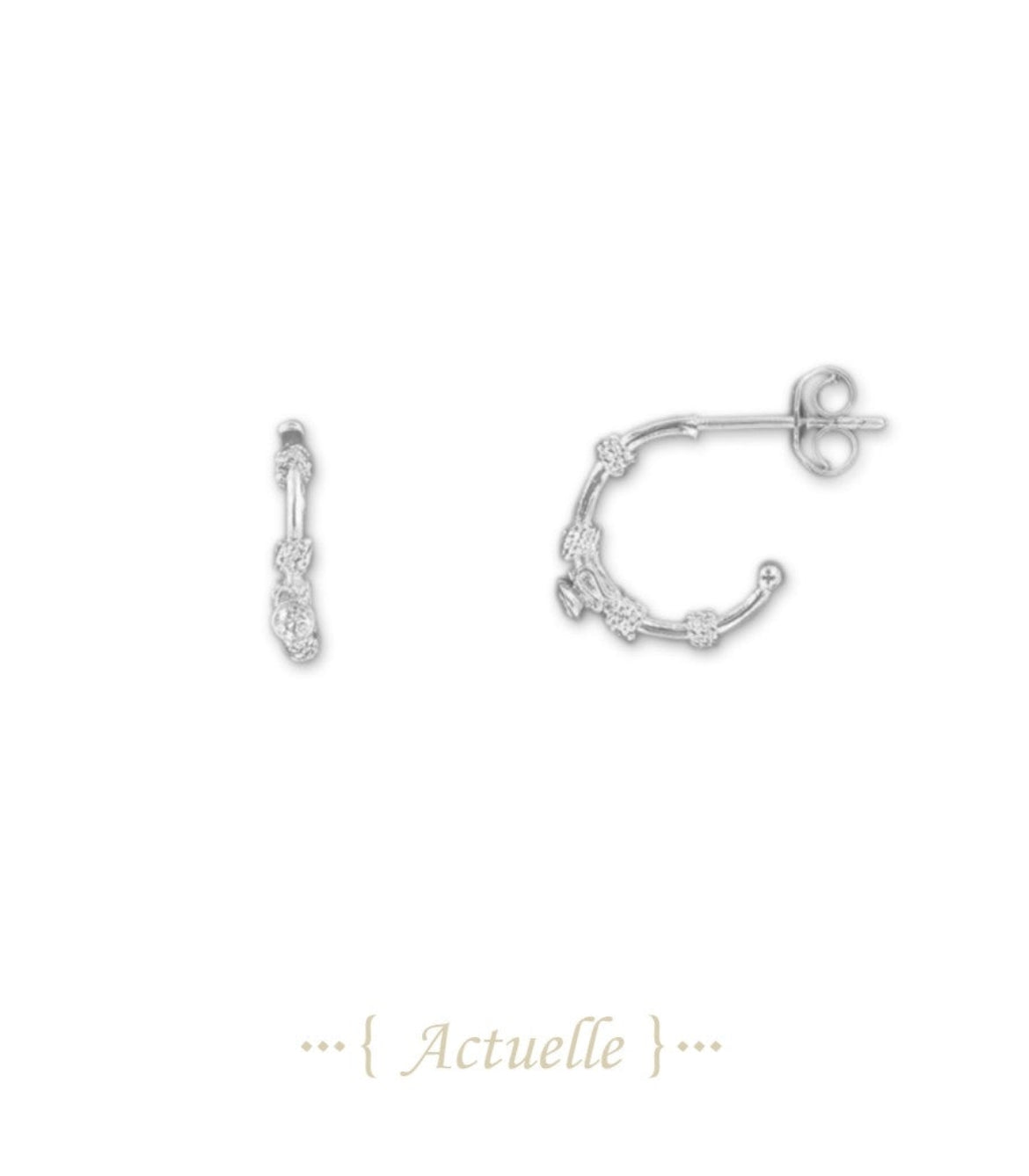 NEW SILVER HOOP CZ